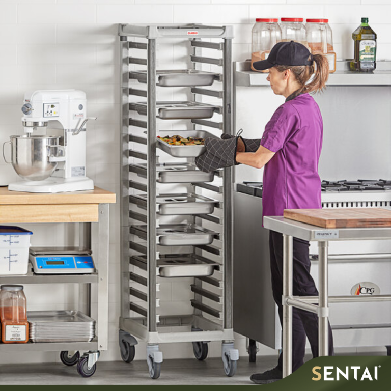 CAMBRO UGNPR11F18480 CAMSHELVING GN 1/1 FULL-SIZE 18-PAN TROLLEY RACK WITH CASTERS - Image 2