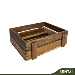 SENI BLACK WALNUT WOODEN CRATE