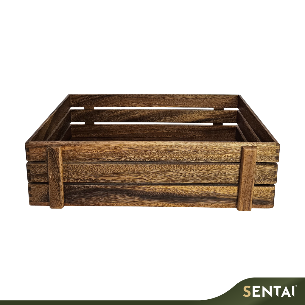 SENI BLACK WALNUT WOODEN CRATE